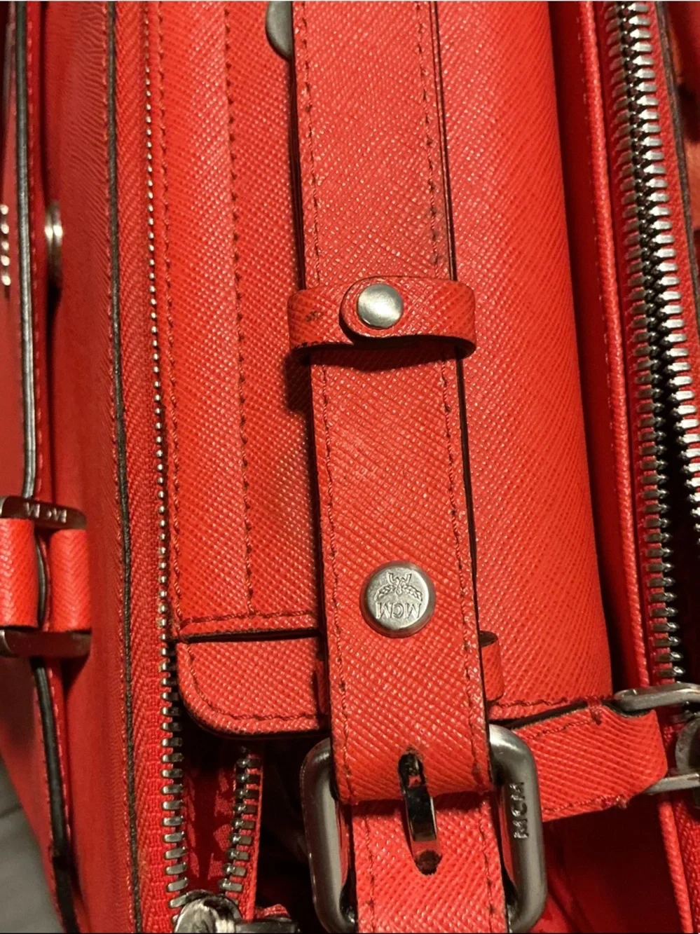 MCM CORAL ELDA Orange Reddish 2 Way Tote Bag READ DESCRIPTION - Picture 15 of 15
